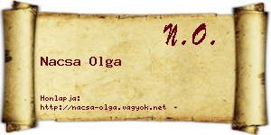 Nacsa Olga névjegykártya